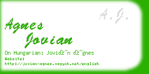 agnes jovian business card